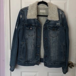 Faux fur denim jacket